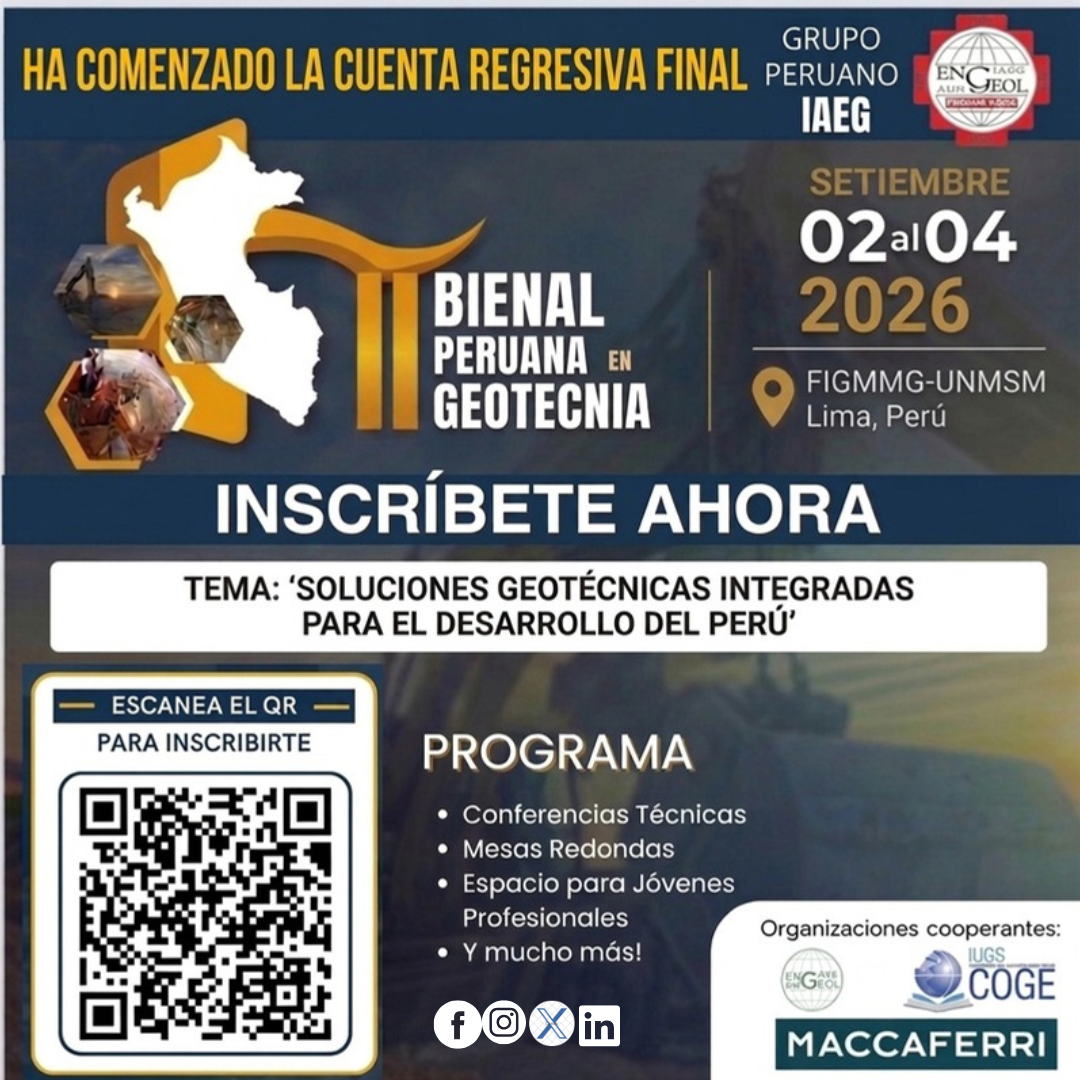 The  II Peruvian Biennial in Geotechnics kicks off on September 2nd
